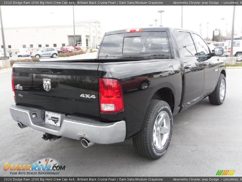 2010 Dodge Ram 1500 Big Horn Crew Cab 4x4 Brilliant Black Crystal Pearl / Dark Slate/Medium Graystone Photo #5