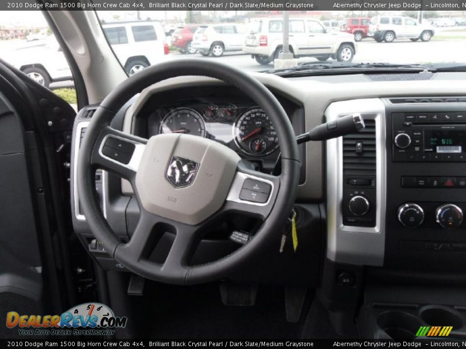 2010 Dodge Ram 1500 Big Horn Crew Cab 4x4 Brilliant Black Crystal Pearl / Dark Slate/Medium Graystone Photo #13