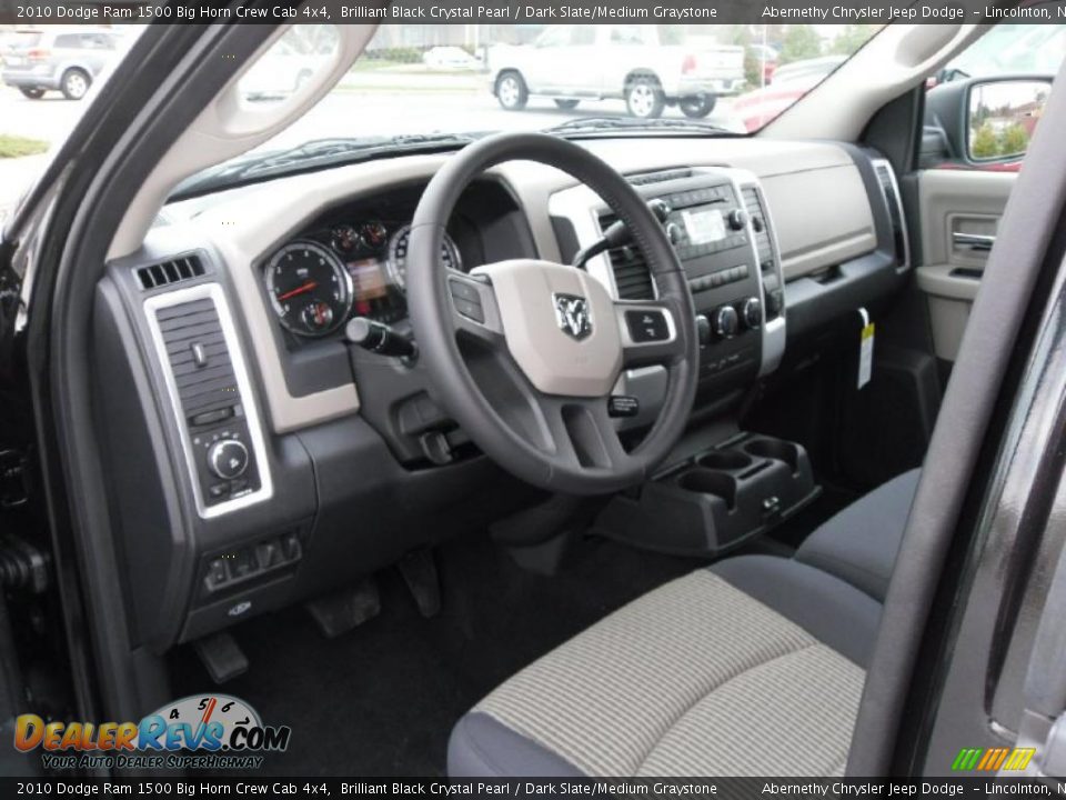 2010 Dodge Ram 1500 Big Horn Crew Cab 4x4 Brilliant Black Crystal Pearl / Dark Slate/Medium Graystone Photo #26