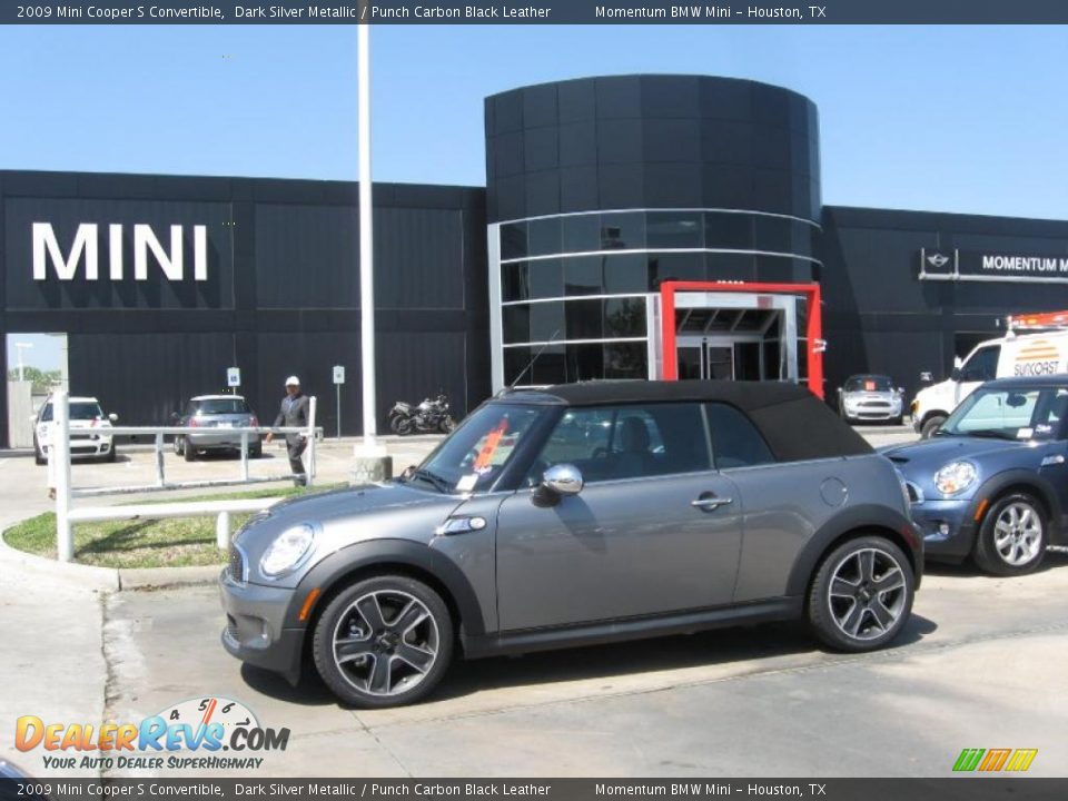 2009 Mini Cooper S Convertible Dark Silver Metallic / Punch Carbon Black Leather Photo #1