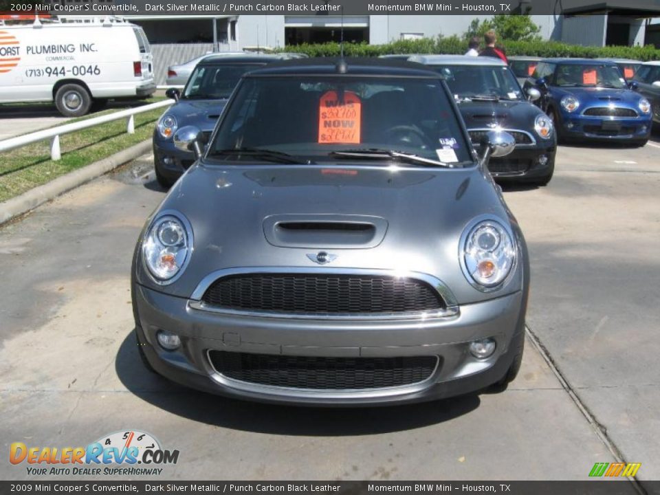 2009 Mini Cooper S Convertible Dark Silver Metallic / Punch Carbon Black Leather Photo #2
