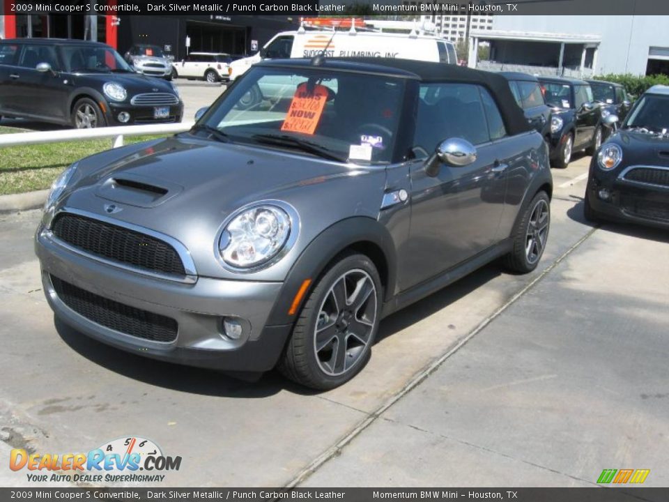 2009 Mini Cooper S Convertible Dark Silver Metallic / Punch Carbon Black Leather Photo #3