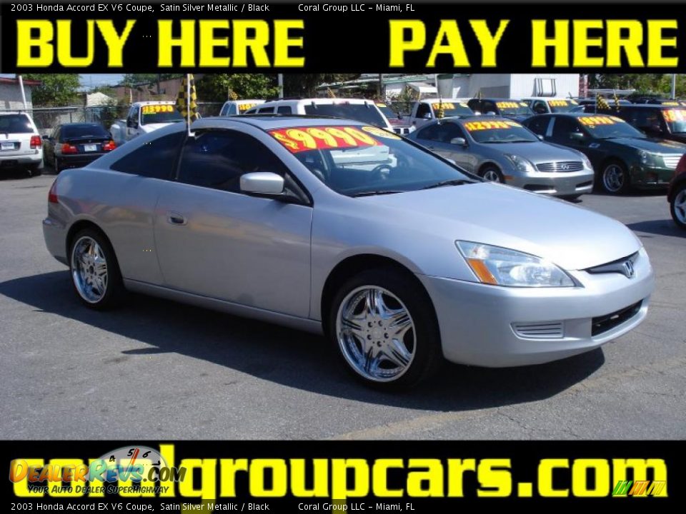 2003 Honda Accord EX V6 Coupe Satin Silver Metallic / Black Photo #1