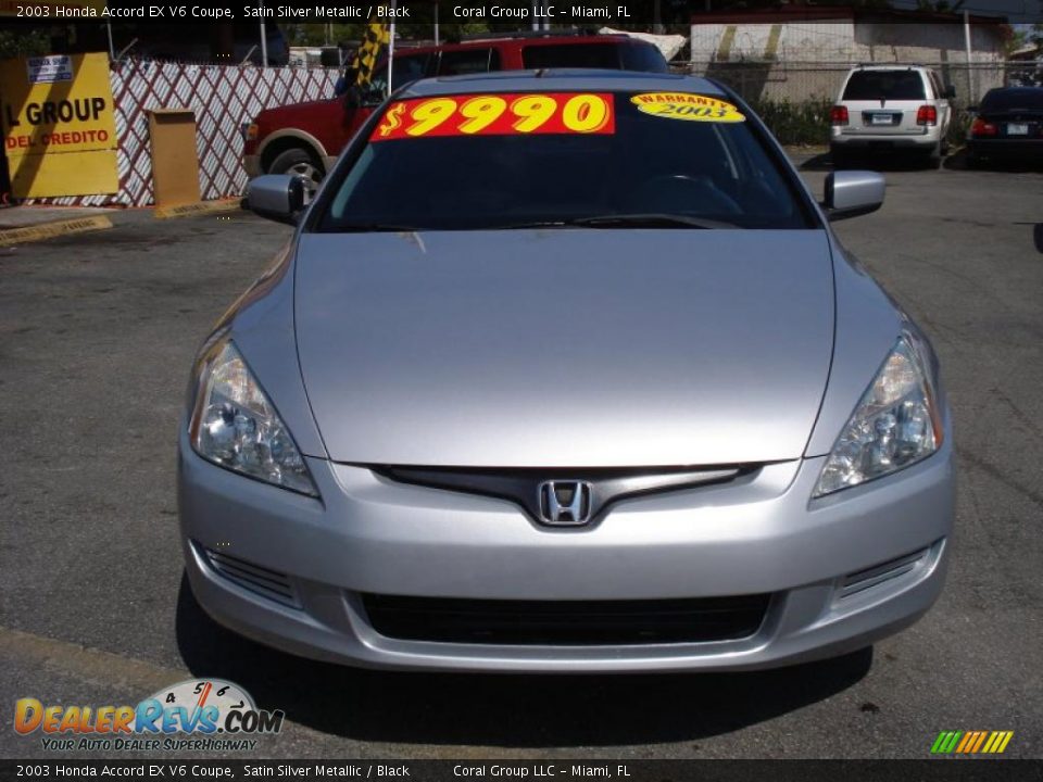2003 Honda Accord EX V6 Coupe Satin Silver Metallic / Black Photo #2