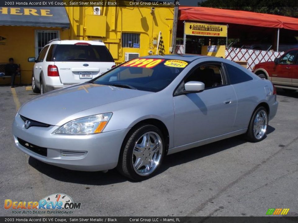 2003 Honda Accord EX V6 Coupe Satin Silver Metallic / Black Photo #3