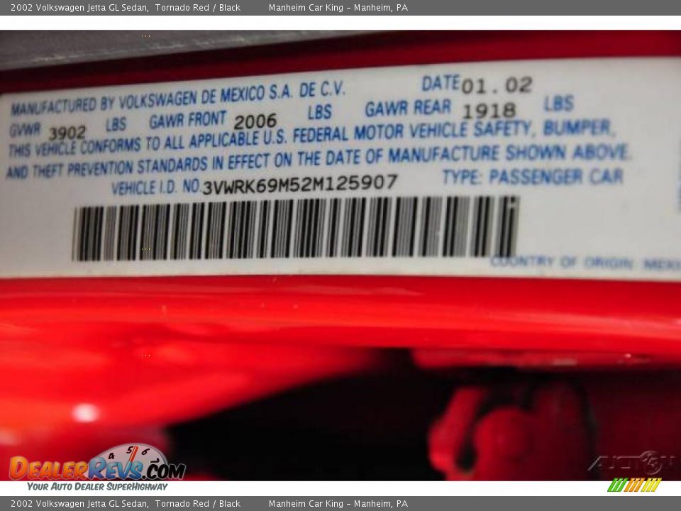 2002 Volkswagen Jetta GL Sedan Tornado Red / Black Photo #9
