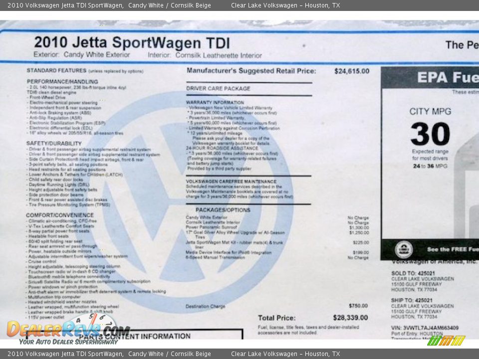 2010 Volkswagen Jetta TDI SportWagen Candy White / Cornsilk Beige Photo #8