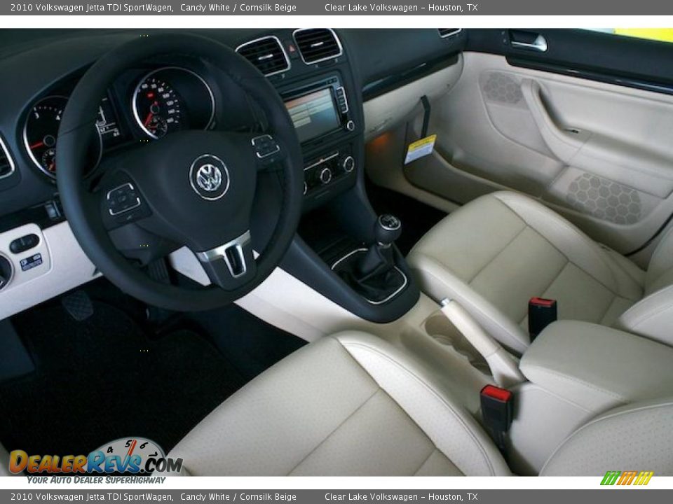 2010 Volkswagen Jetta TDI SportWagen Candy White / Cornsilk Beige Photo #11