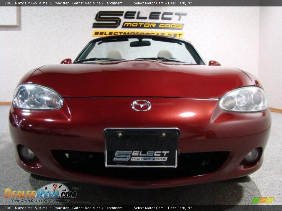 2003 Mazda MX-5 Miata LS Roadster Garnet Red Mica / Parchment Photo #2