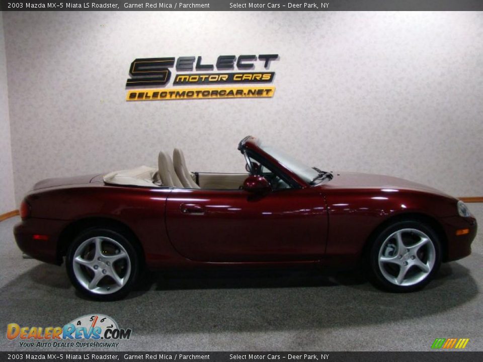 2003 Mazda MX-5 Miata LS Roadster Garnet Red Mica / Parchment Photo #4