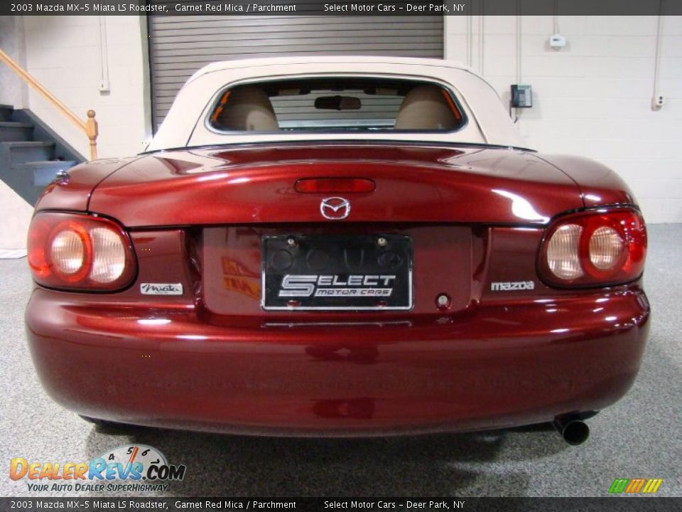 2003 Mazda MX-5 Miata LS Roadster Garnet Red Mica / Parchment Photo #5