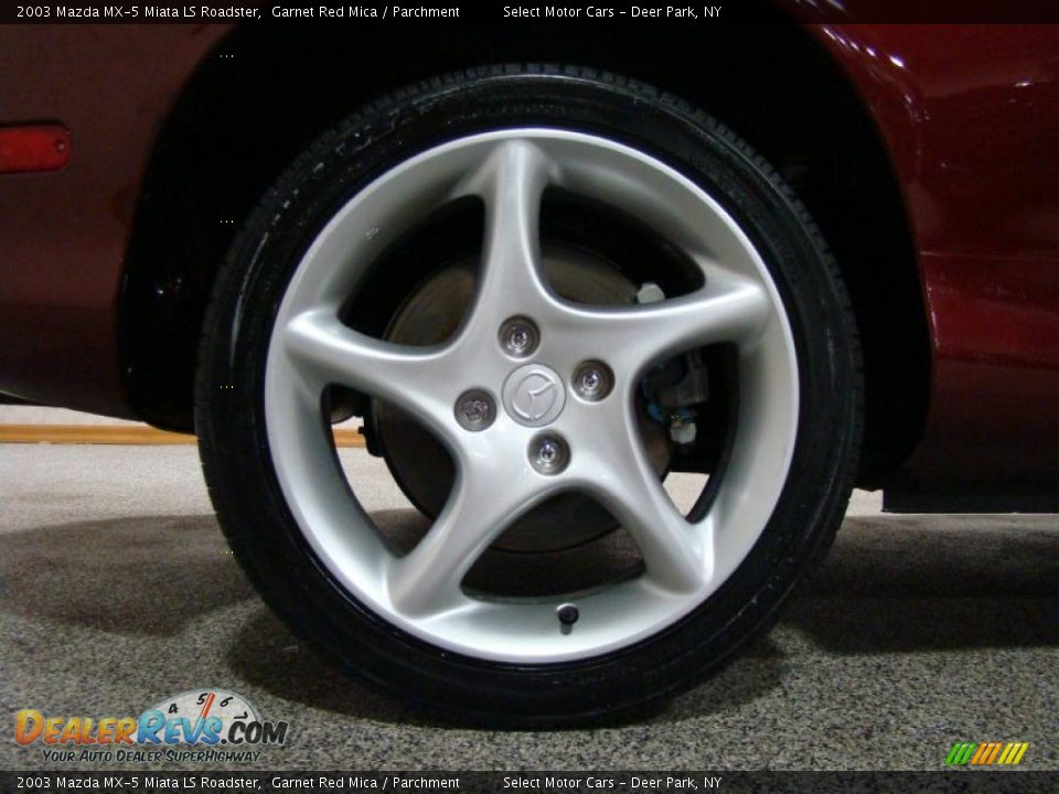 2003 Mazda MX-5 Miata LS Roadster Garnet Red Mica / Parchment Photo #6
