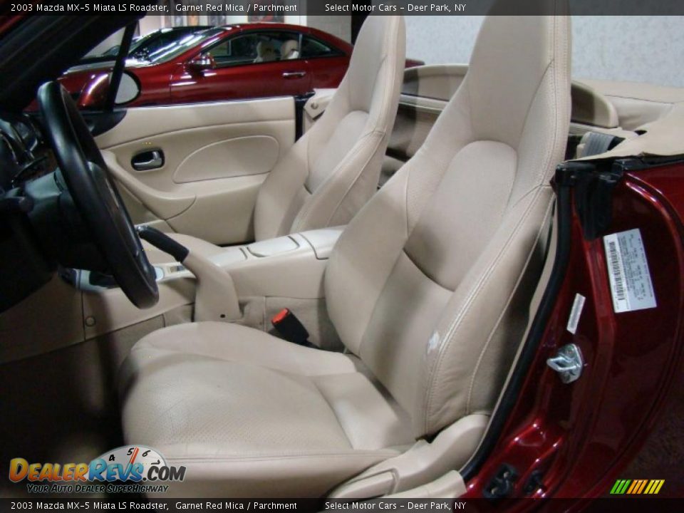 2003 Mazda MX-5 Miata LS Roadster Garnet Red Mica / Parchment Photo #8