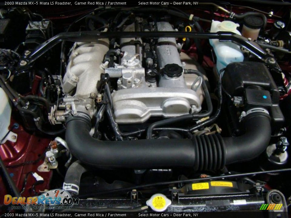 2003 Mazda MX-5 Miata LS Roadster Garnet Red Mica / Parchment Photo #13