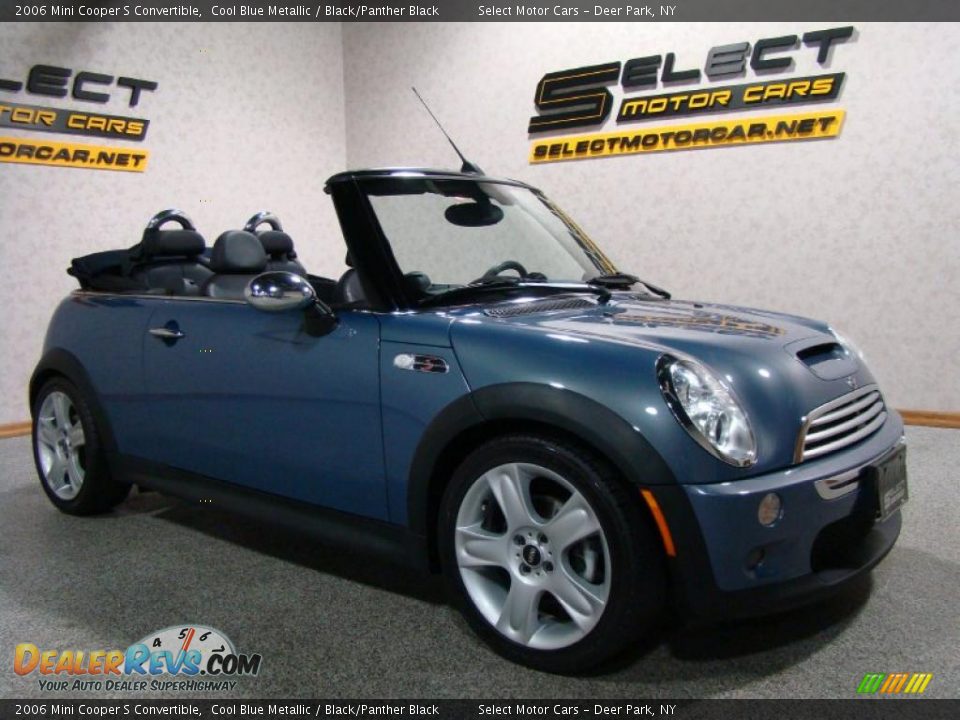 2006 Mini Cooper S Convertible Cool Blue Metallic / Black/Panther Black Photo #2