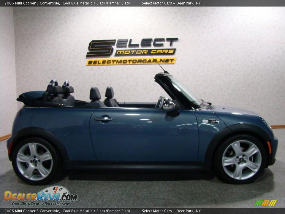 2006 Mini Cooper S Convertible Cool Blue Metallic / Black/Panther Black Photo #4