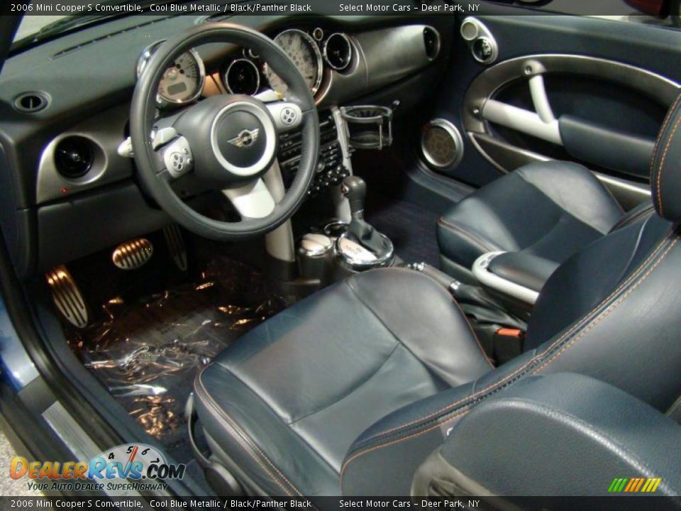 2006 Mini Cooper S Convertible Cool Blue Metallic / Black/Panther Black Photo #9