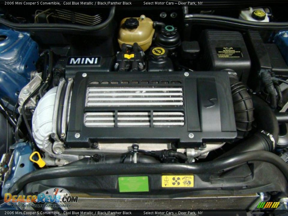 2006 Mini Cooper S Convertible Cool Blue Metallic / Black/Panther Black Photo #15