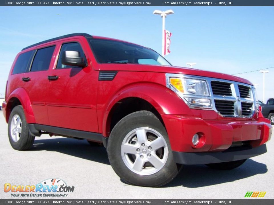 2008 Dodge Nitro SXT 4x4 Inferno Red Crystal Pearl / Dark Slate Gray/Light Slate Gray Photo #1