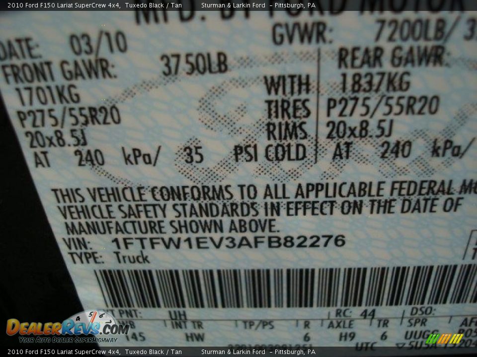 2010 Ford F150 Lariat SuperCrew 4x4 Tuxedo Black / Tan Photo #19
