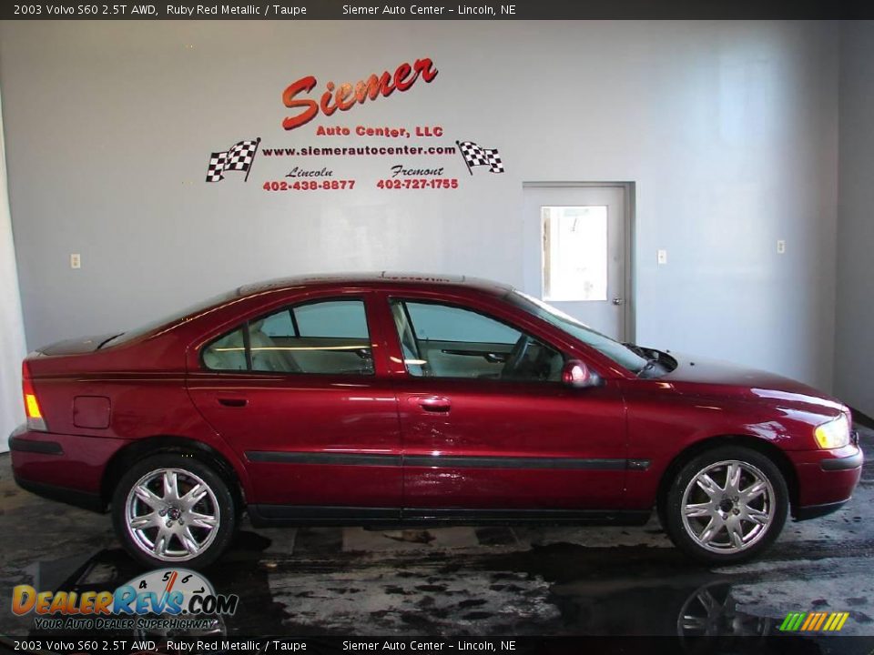 2003 Volvo S60 2.5T AWD Ruby Red Metallic / Taupe Photo #1