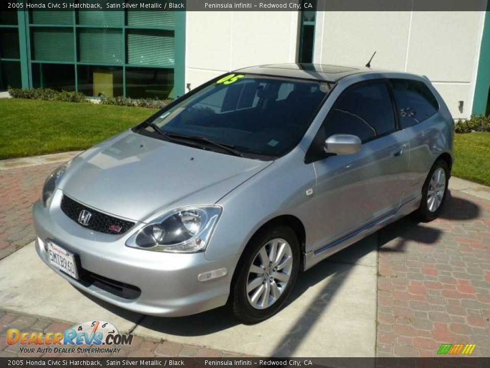 2005 Honda Civic Si Hatchback Satin Silver Metallic / Black Photo #3