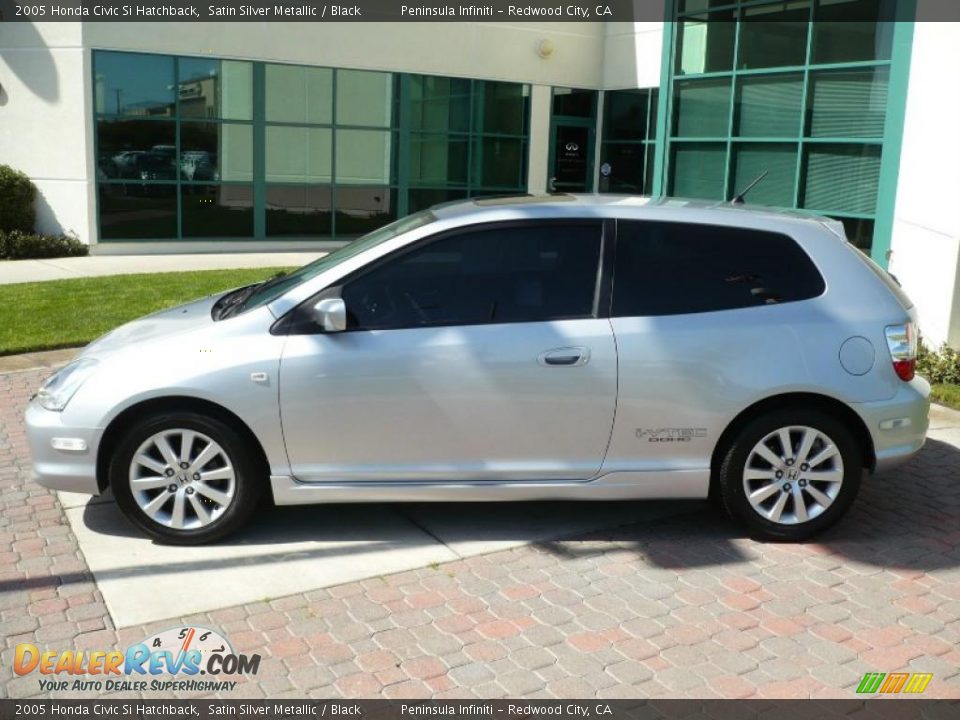 2005 Honda Civic Si Hatchback Satin Silver Metallic / Black Photo #4
