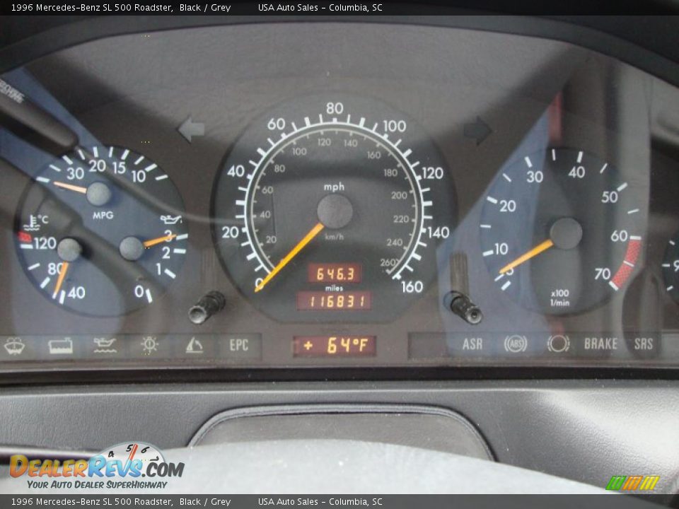 1996 Mercedes-Benz SL 500 Roadster Black / Grey Photo #29