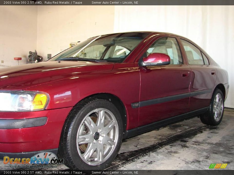 2003 Volvo S60 2.5T AWD Ruby Red Metallic / Taupe Photo #3