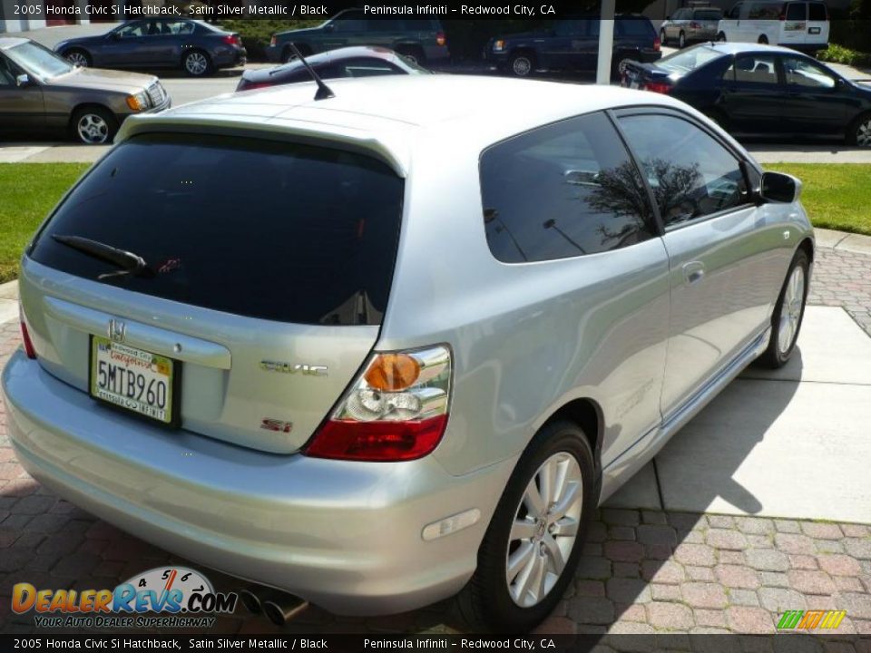 2005 Honda Civic Si Hatchback Satin Silver Metallic / Black Photo #7