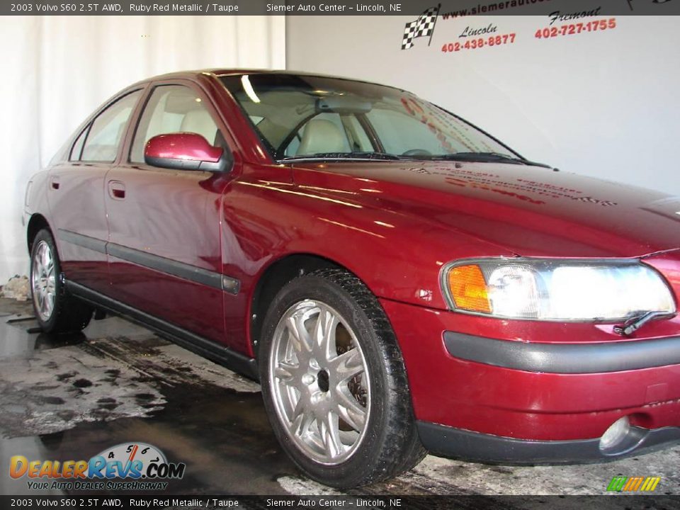 2003 Volvo S60 2.5T AWD Ruby Red Metallic / Taupe Photo #5