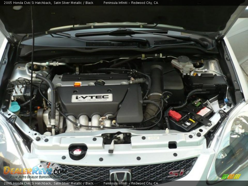 2005 Honda Civic Si Hatchback Satin Silver Metallic / Black Photo #15