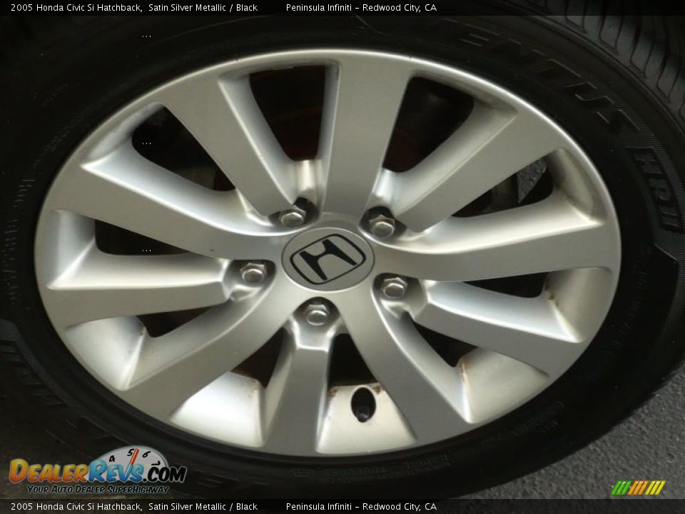 2005 Honda Civic Si Hatchback Satin Silver Metallic / Black Photo #16
