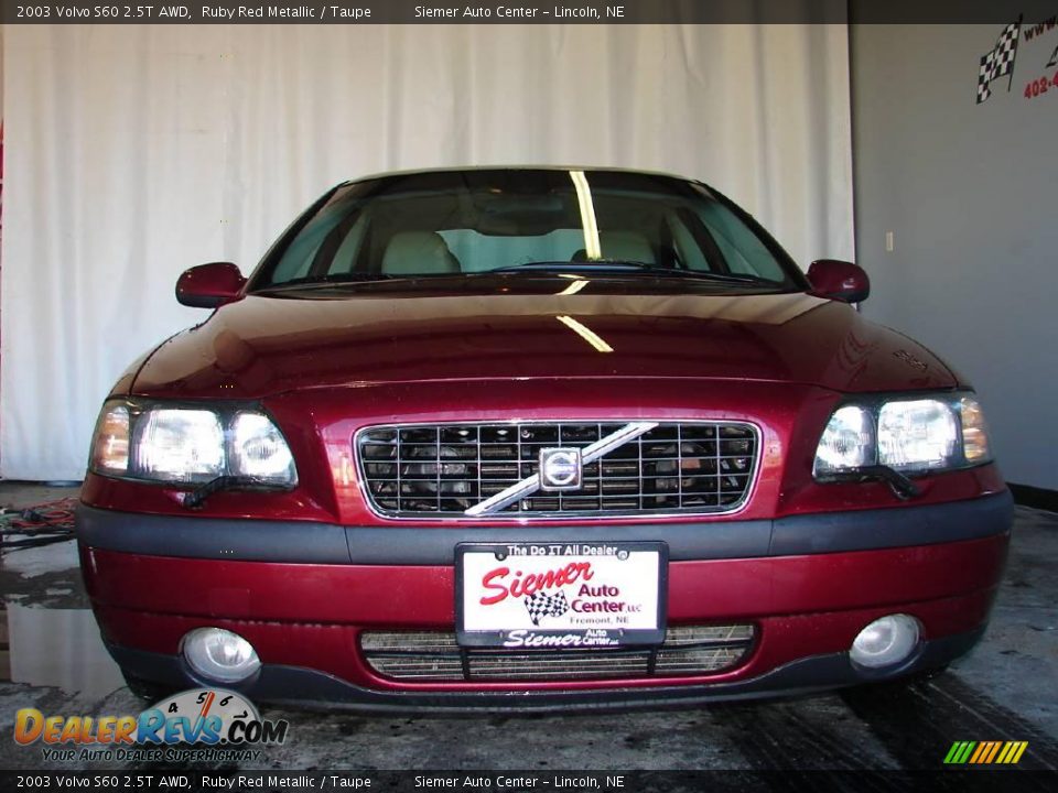 2003 Volvo S60 2.5T AWD Ruby Red Metallic / Taupe Photo #7