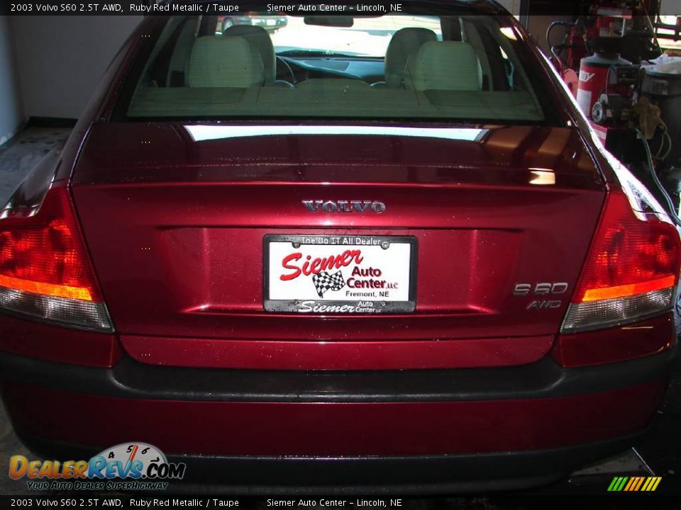 2003 Volvo S60 2.5T AWD Ruby Red Metallic / Taupe Photo #9