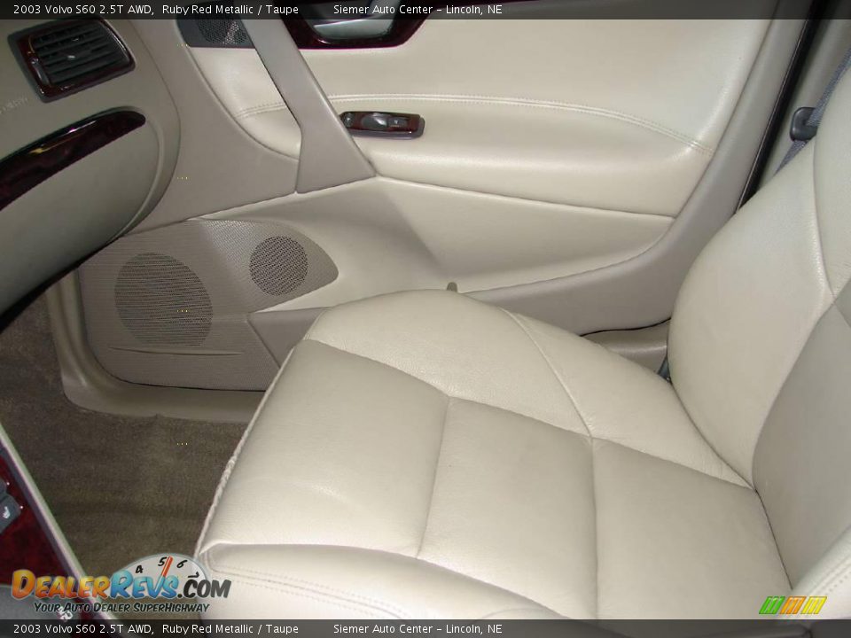 2003 Volvo S60 2.5T AWD Ruby Red Metallic / Taupe Photo #14