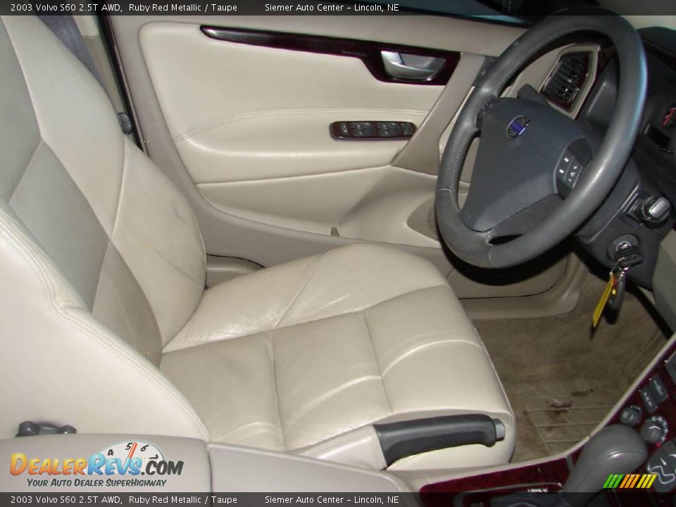 2003 Volvo S60 2.5T AWD Ruby Red Metallic / Taupe Photo #17