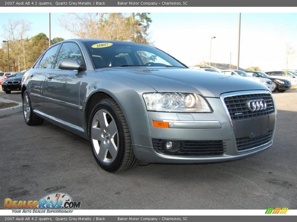 2007 Audi A8 4.2 quattro Quartz Grey Metallic / Black Photo #1