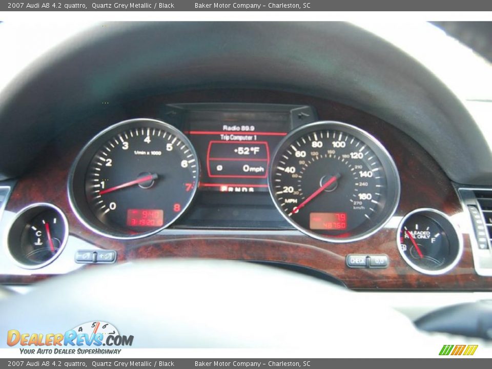 2007 Audi A8 4.2 quattro Quartz Grey Metallic / Black Photo #25