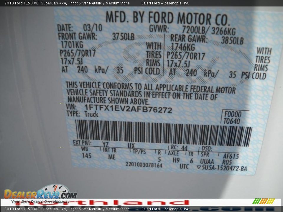 2010 Ford F150 XLT SuperCab 4x4 Ingot Silver Metallic / Medium Stone Photo #12
