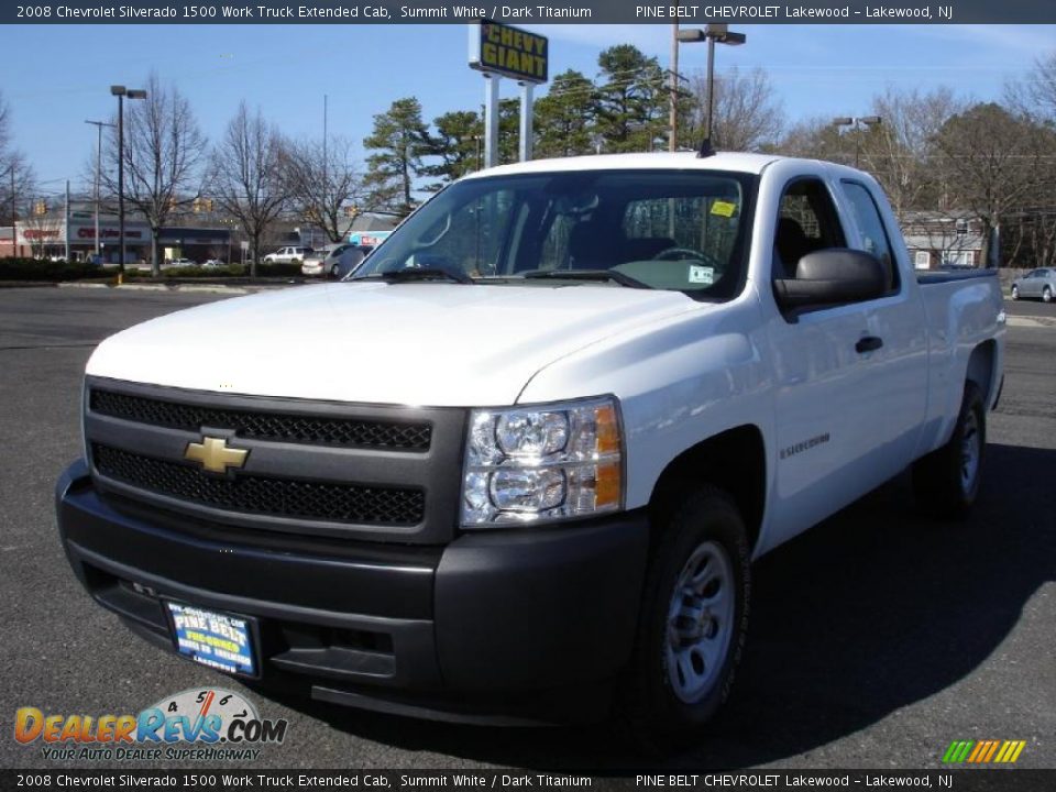 2008 Chevrolet Silverado 1500 Work Truck Extended Cab Summit White / Dark Titanium Photo #1