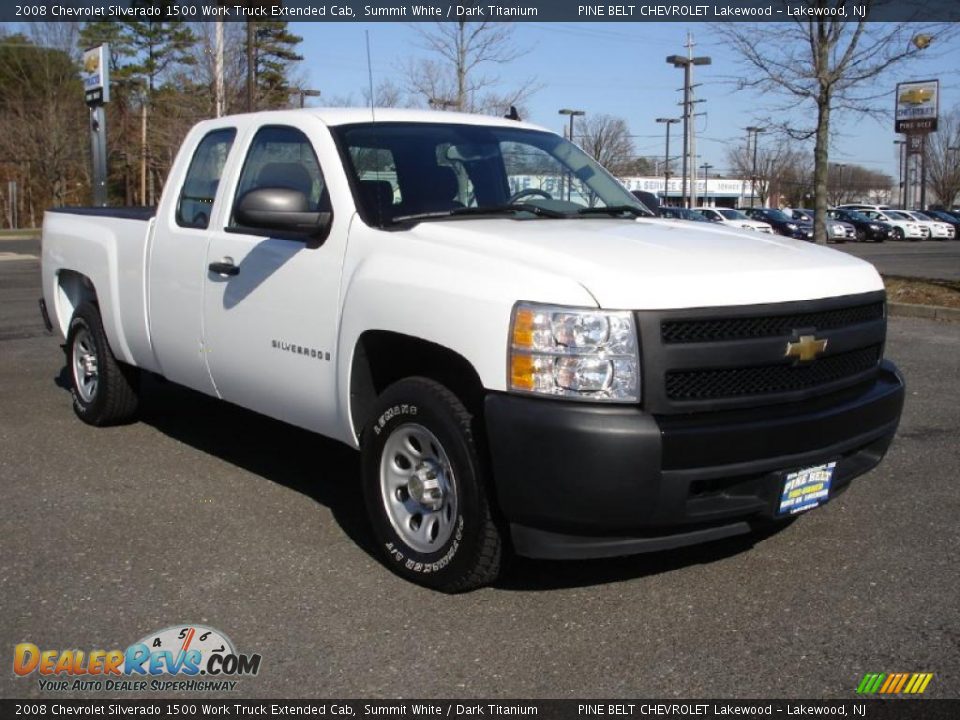 2008 Chevrolet Silverado 1500 Work Truck Extended Cab Summit White / Dark Titanium Photo #3