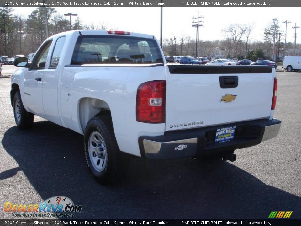 2008 Chevrolet Silverado 1500 Work Truck Extended Cab Summit White / Dark Titanium Photo #6