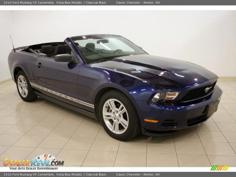 2010 Ford Mustang V6 Convertible Kona Blue Metallic / Charcoal Black Photo #1