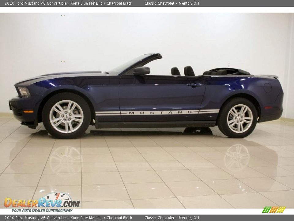 2010 Ford Mustang V6 Convertible Kona Blue Metallic / Charcoal Black Photo #4
