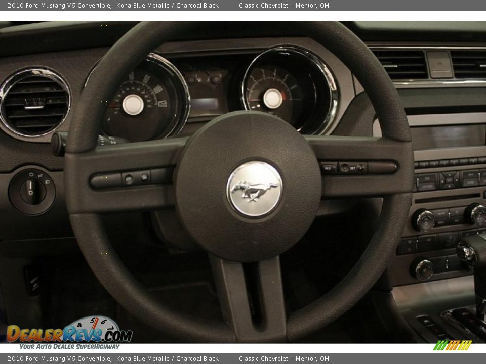 2010 Ford Mustang V6 Convertible Kona Blue Metallic / Charcoal Black Photo #14