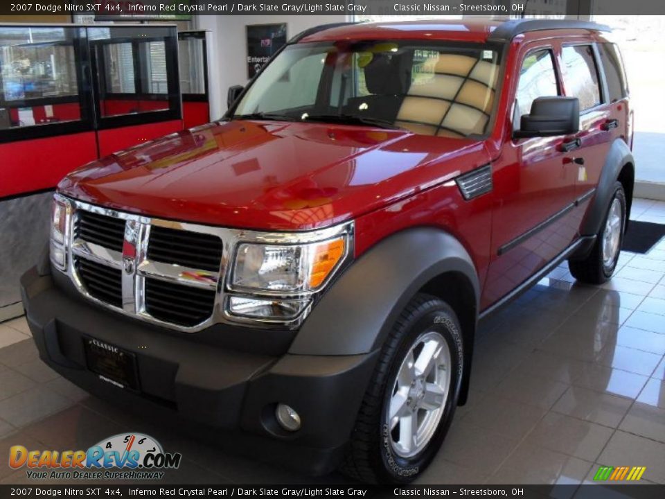 2007 Dodge Nitro SXT 4x4 Inferno Red Crystal Pearl / Dark Slate Gray/Light Slate Gray Photo #1