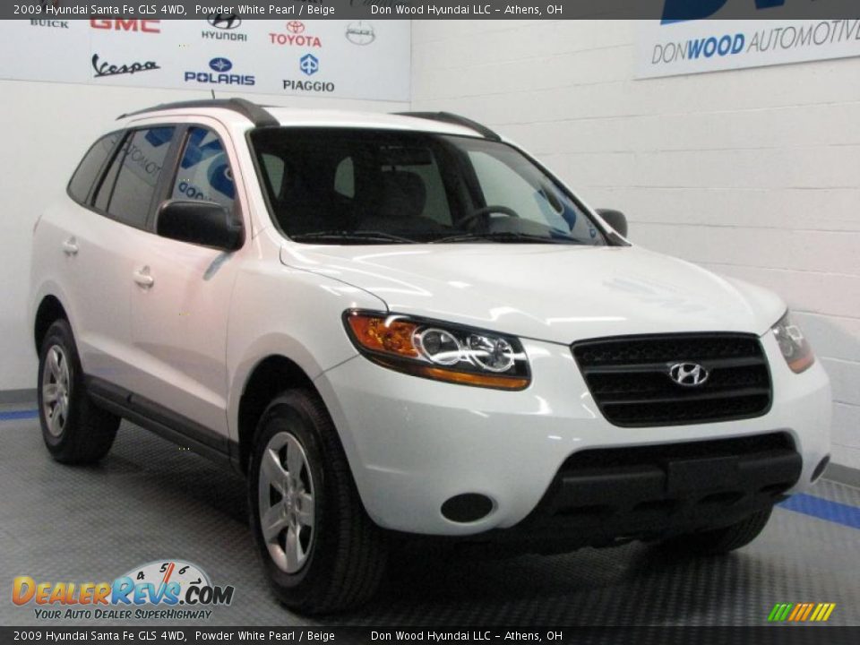 2009 Hyundai Santa Fe GLS 4WD Powder White Pearl / Beige Photo #1