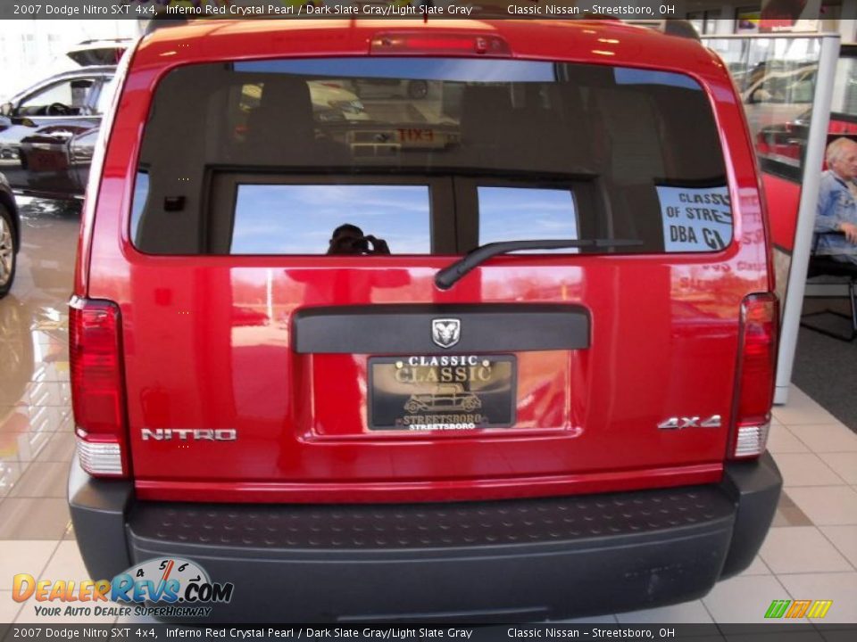 2007 Dodge Nitro SXT 4x4 Inferno Red Crystal Pearl / Dark Slate Gray/Light Slate Gray Photo #8
