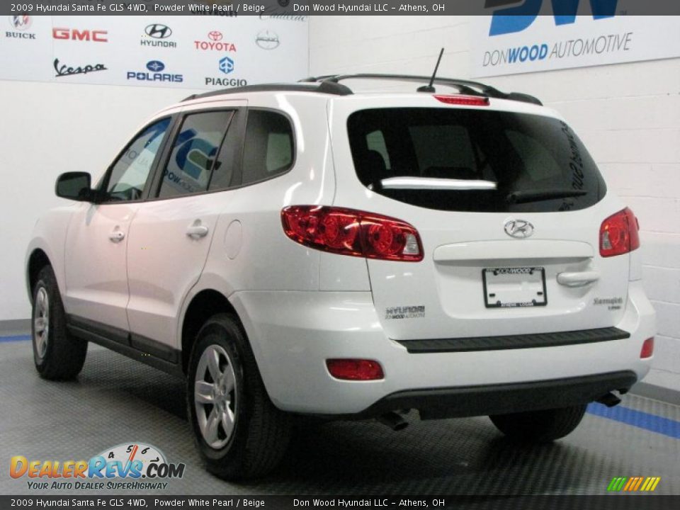 2009 Hyundai Santa Fe GLS 4WD Powder White Pearl / Beige Photo #3